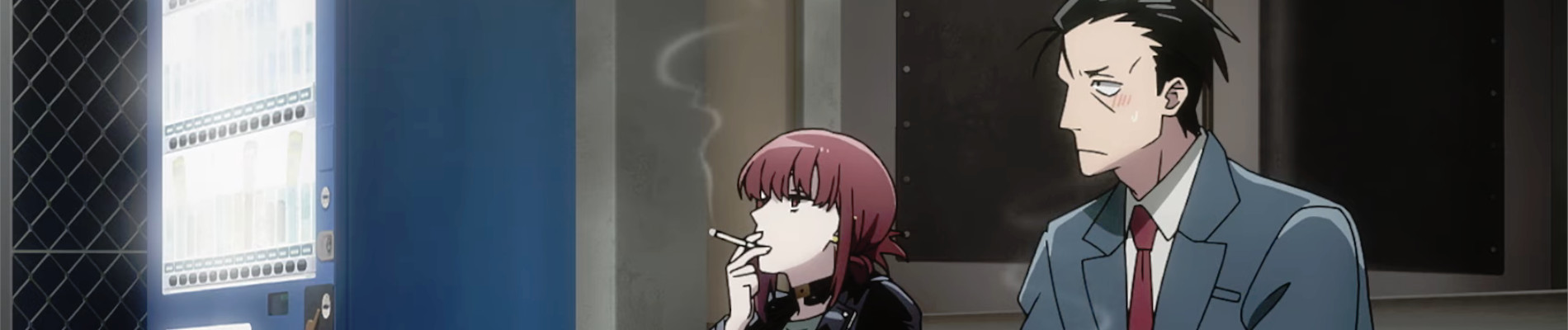 Smoking Behind the Supermarket with You official banner art featuring Sasaki and Tayama/Yamada